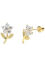 delightful gold flower toddler stud earrings